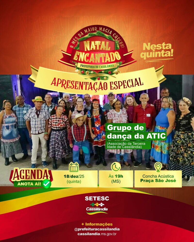 Ilustração da notícia Grupo da Terceira Idade se apresenta no Natal Encantado de Cassilândia nesta quinta-feira